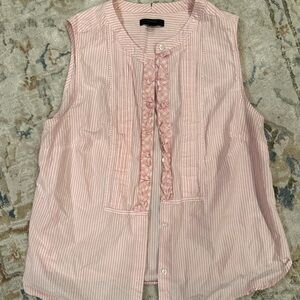 J. Crew Light Pink Striped Sleeveless Blouse